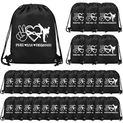 Drawstring Bags Bulk Drawstring Gift Backpack Party Favors for Sport Knight Greek Castle Birthday Party Supplies,30 Pcs,Taekwondo - style: Taekwondo