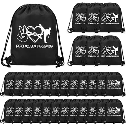 Drawstring Bags Bulk Drawstring Gift Backpack Party Favors for Sport Knight Greek Castle Birthday Party Supplies,30 Pcs,Taekwondo - style: Taekwondo
