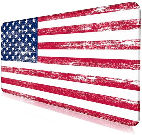 American Flag XXL Large Mouse Pad, Gaming and Home Stitching Side Table Mat | The Surface Of The Mouse Pad Is Designed With Fiber Woven Material, And The Base Is Made Of Natural Anti Slip Rubber. - color: American Flag