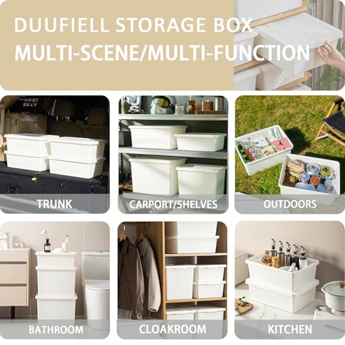 15 Quart high-end White multifunction storage box with lid，Stackable Plastic Boxes，with handle,Garage storage，home storage,Waterproof and moisture-proof.（white，2L） - size: 2L