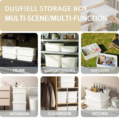 15 Quart high-end White multifunction storage box with lid，Stackable Plastic Boxes，with handle,Garage storage，home storage,Waterproof and moisture-proof.（white，2L） - size: 2L