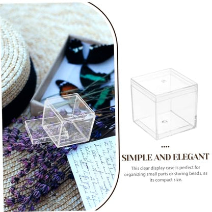 Homoyoyo 12pcs Mineral Specimen Display Case Plastic Box Dividers Mini Storage Container Food-Grade Easy Viewing Design