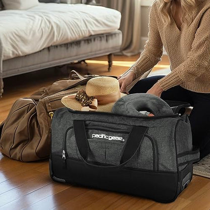 Pacific Gear Duffel Bag with Rolling Wheels - color: Gray, size: 21 inch
