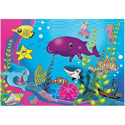 Fun Express - Dyo Aquarium Sticker Scene - Stationery - Stickers - Make - A - Scene (Lrg) - VBS Vacation Bible School Supplies/Decor - 12 Pieces