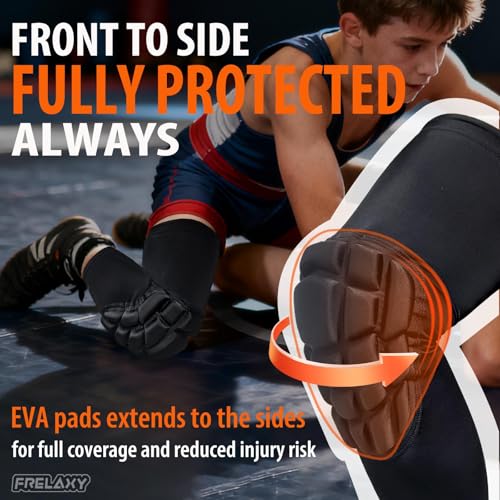 Frelaxy Wrestling Knee Pads, Padded Compression Sleeves for Men Women - size: XX-Large