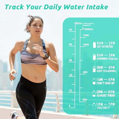 UTEBIT 52oz Fruit Infuser Water Bottle, with Time Marker & Straw & Chug Lid - style: 52OZ