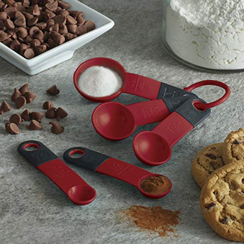 KitchenAid KE057OHERA Classic Measuring Spoons, set of 5, Red - color: Red