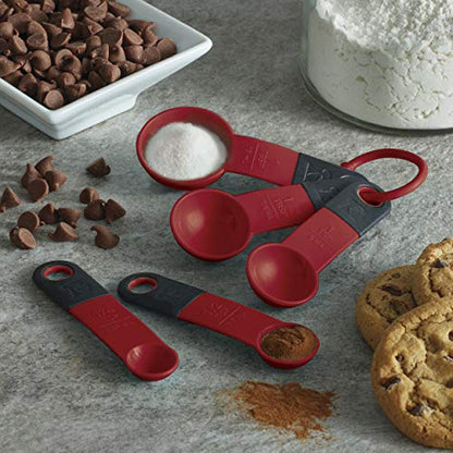 KitchenAid KE057OHERA Classic Measuring Spoons, set of 5, Red - color: Red