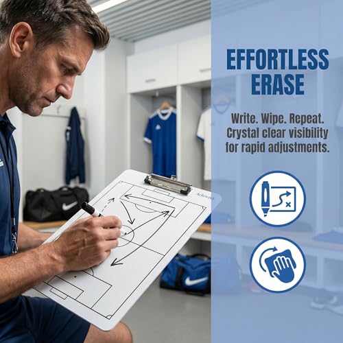 Soccer Clipboard for Coaches, Double-Sided Dry Erase Board - style: Soccer