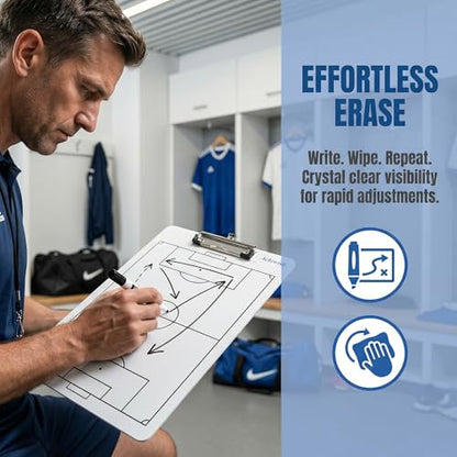 Soccer Clipboard for Coaches, Double-Sided Dry Erase Board - style: Soccer