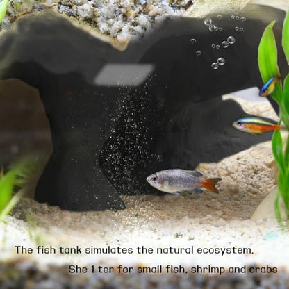 Aquarium Cave Tunnel 3D Printed - Fish Tank Decoration Natural Fish Hideout for Pleco, Shrimp & Corydoras | Sinking Base & Viewing Ports | Substrate-Friendly Decor (6.7" Under Gravel Design)