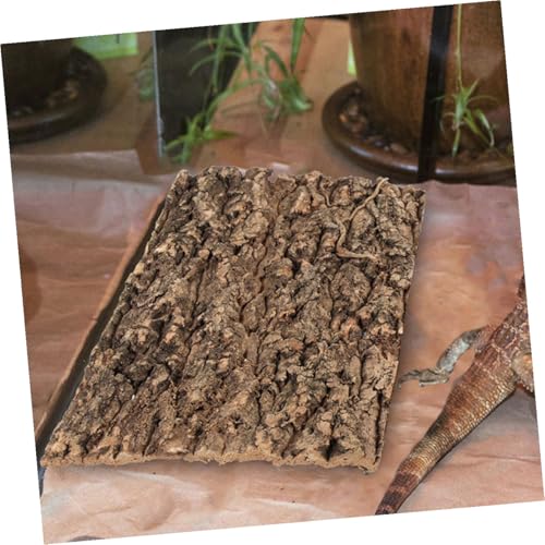 Lurrose 4pcs Natural Bark Terrarium Background for Reptile Tank Aquarium Decor Lightweight Bark Panel for Lizard Turtle Frog Habitat Versatile Scenic Board for Terrarium and Photo Props