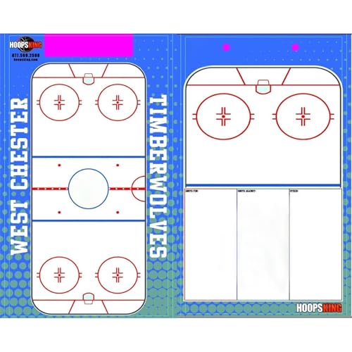 HOOPSKING Customized Ice Hockey Coaching Clipboard | Blue Plastic & Aluminum Letter Size | 25 Sheet Capacity | Great Gift for Hockey Coach (18-12) - size: 18-12
