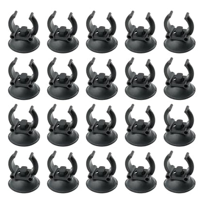Aquarium Heater Suction Cups, Black Rubber Clips, Fish Heater Tank Holders, 20 Pack