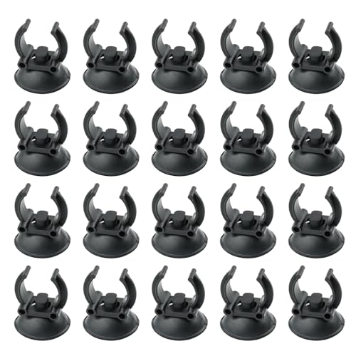 Aquarium Heater Suction Cups, Black Rubber Clips, Fish Heater Tank Holders, 20 Pack