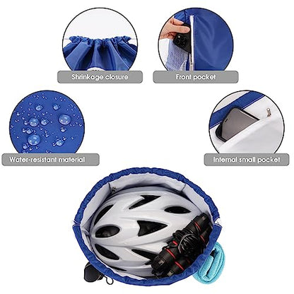 WANDF Drawstring Backpack, Gym Sackpack for Sports - color: Navy Blue