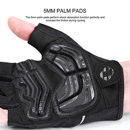 INBIKE 5mm Padded Half Finger Bike Bicycle Cycling Gloves - color: Black, size: X-Large