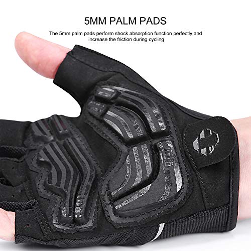 INBIKE 5mm Padded Half Finger Bike Bicycle Cycling Gloves - color: Black, size: Medium