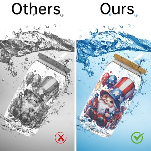 4 PCS American Flag Animals UV DTF Cup Wrap High Viscosity Stickers for Glass Mugs Notebooks Laptops - style: American Flag Animals