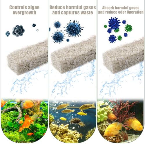 NQEUEPN 12pcs Filter Pads for Aqueon, Fish Tank Ammonia Reducer Filter Pads Carbon Filter Pads Aquarium Filter Accessories Compatible with Aqueon QuietFlow LED PRO Model 30 & 50