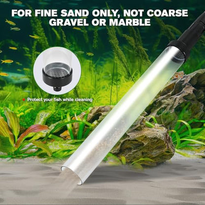 Aquarium Siphon Vacuum Gravel Cleaner Kit for Fish Tank Cleaning Gravel & Sand, Fish Tank Water Changer Metal Faucet Connector with Long Hose Drain & Fill（32ft）