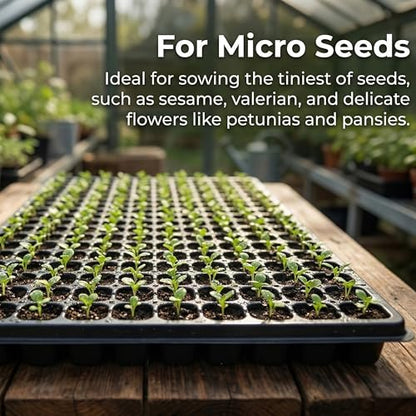 Gardzen 10 Pack 200 Cell Seed Starter Trays, 1.5" Deep Plug Tray for Seedlings, Durable Seedling Trays with Drainage Holes, Fit Standard 1020 Drip Tray for Indoor&Outdoor Use