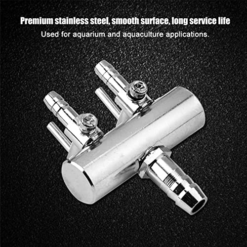 Aquarium Air Valve, Air Splitter Aquarium Tubing Connectors, Steel Aquarium Air Pump Accessories, Aquarium Aalve Aplitter for Fish Tank Air Pumps (8 to 4mm Two-Hole Splitter Head)