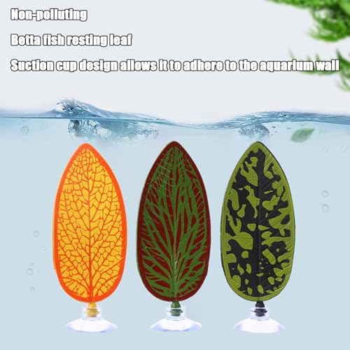 Fish Hammock,Artificial Leaf Shaped Bed Cave with Suction Cup | Betta Hammock for Aquarium | for Fish Tank Shrimp Freshwater Home Office Vacation