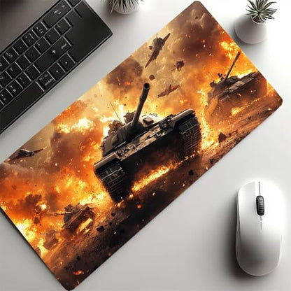 Tank Mouse Pad 24x12x0.12Inch Waterproof Large Mouse Pad War Desk Mat als Mousepad for Laptop Desktop Computers Gaming Keyboard,Mousepad Improve Accuracy and Speed for Home Office Decor Gifts JXL-2881