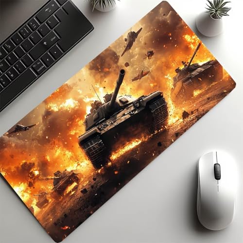Tank Mouse Pad 40x20x0.12Inch Waterproof Large Mouse Pad War Desk Mat als Mousepad for Laptop Desktop Computers Gaming Keyboard,Mousepad Improve Accuracy and Speed for Home Office Decor Gifts JXL-2885