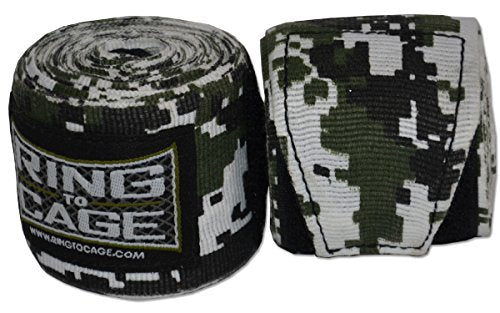 Ring to Cage Handwraps Mexican Style Stretchable- Patterned 180" Long - 23 Color Patterns - color: Military Camo (Digital)