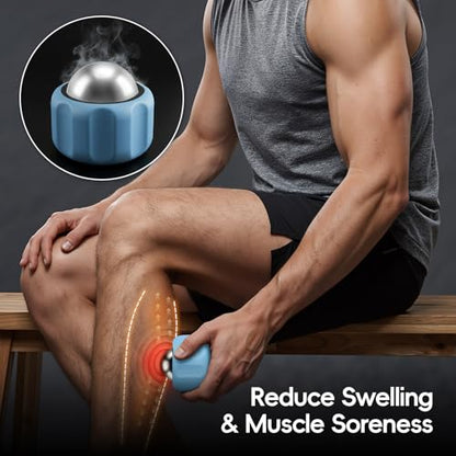 Cold Massage Roller Ball Ice Roller for Muscle Recovery-Blue - color: Blue