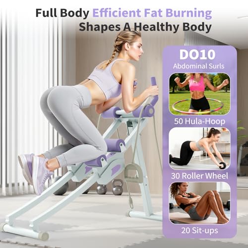 ALSO GO Dual Track Ab Machine, 400LBS Capacity Abdominal Workout Trainer