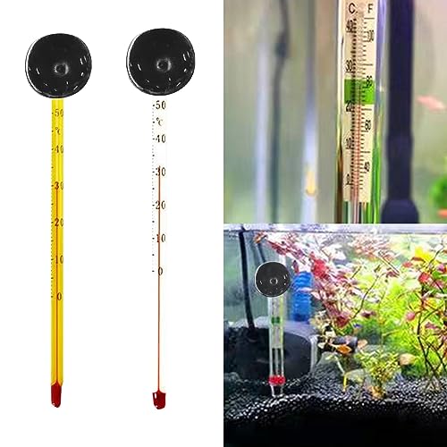 Sucking Cup Aquarium Water Thermometer Easy-to-Read Floating Water Temperature Measuring Tool for Fish Tank Fish Tank Temperature Monitors, Yellow