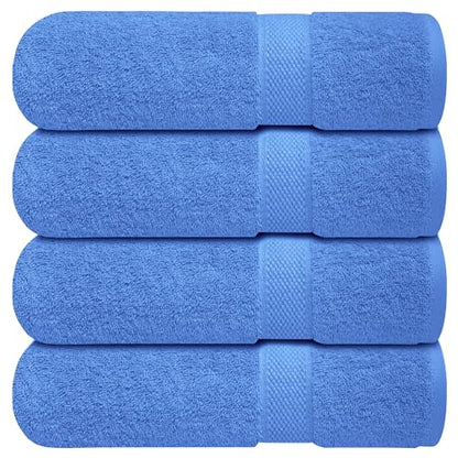 Infinitee Xclusives 100% Ring-Spun Cotton Bath Towels for Bathroom - Pack 4 - color: Eloquent Blue, size: Bath Towels - 4 Pack