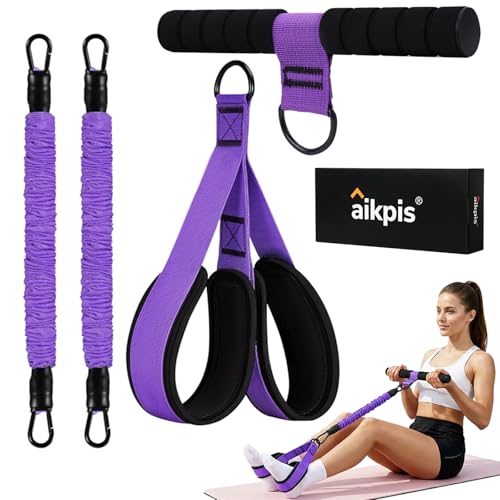 Upgraded Pedal Resistance Band with Handle | Natural Rubber Foot Pedal Resistance Bands, Multifunction Fitness Bands for Abdomen, Waist, Arm, Leg, Pilates
