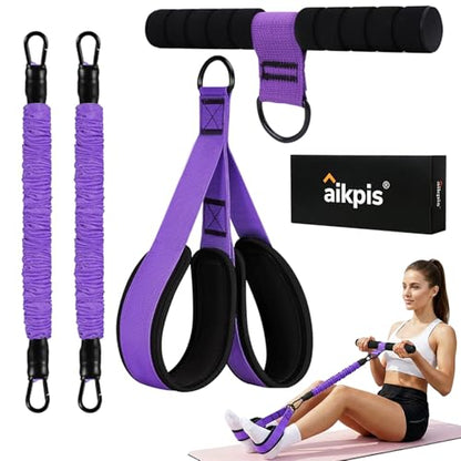Upgraded Pedal Resistance Band with Handle | Natural Rubber Foot Pedal Resistance Bands, Multifunction Fitness Bands for Abdomen, Waist, Arm, Leg, Pilates