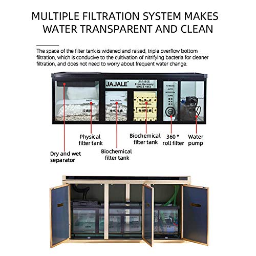 135 Gallon Glass Aquarium with Aluminum Cabinet - Including Sump for Filtration and Circulation, Plumbing, LED, Black