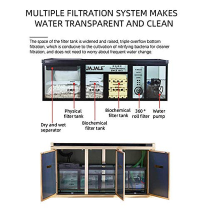 135 Gallon Glass Aquarium with Aluminum Cabinet - Including Sump for Filtration and Circulation, Plumbing, LED, Black