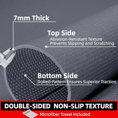 GymCope Large Exercise Mat for Home Workouts, 12x6/10x6/9x6/8x6/7x5/6x4 ft - color: 6'*4'Dark Grey