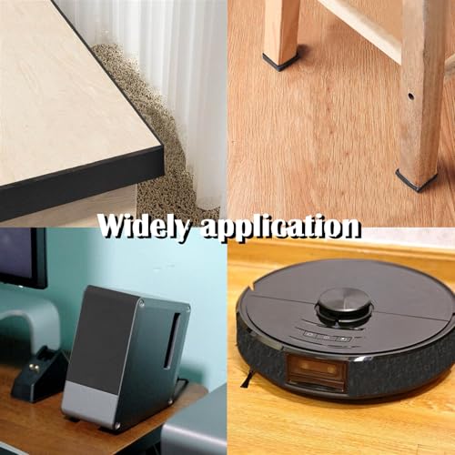 Non Slip Furniture Pad, 5x40 Inches Foam Strip with Adhesive, Black Neoprene Foam Tape for Furniture, Couch, Bed, Drawer, Door, Hardwood Floor, Appliances
