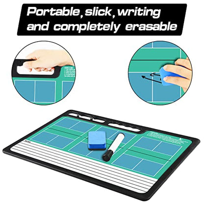 Coach Board Premium Tactical Clipboard Two Sides with Full & Half Court Dry Erase Marker Board for Basketball, Baseball, Soccer, Football, Hockey - color: Badminton / Pickelball