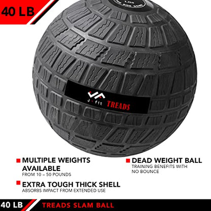 JFIT JFIT Slam Ball - color: Treads Black, size: 40 LB