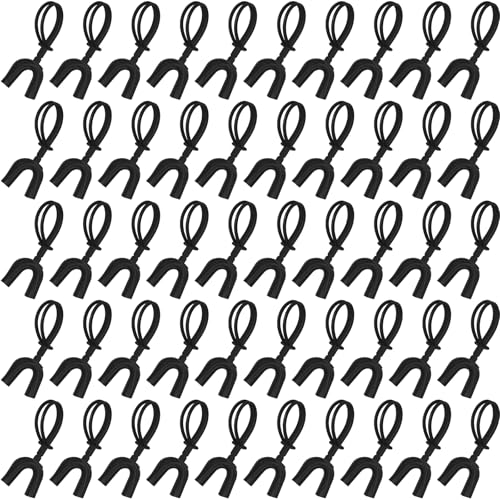 Copkim 50 Pcs Strapped Mouth Guard Bulk Not Boil - color: Black, size: Youth