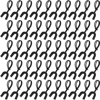 Copkim 50 Pcs Strapped Mouth Guard Bulk Not Boil - color: Black, size: Youth