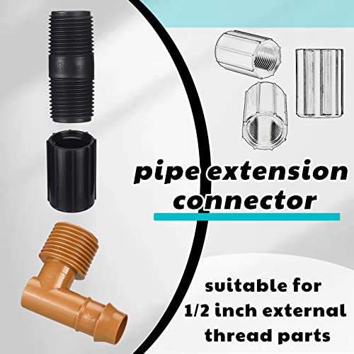 10 Pcs 1/2 Inch PVC Double Female Threaded Coupling Sprinkler Extension Riser Pipe Fitting Garden Drip Irrigation System NPT Coupler for Irrigation Tube Yard Sprinkler Riser Accessories