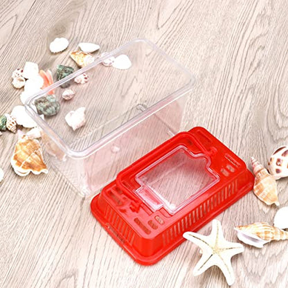 Portable Fish Tank for Travel Mini Plastic Fish Carrier Handle for Turtle Gold Fish