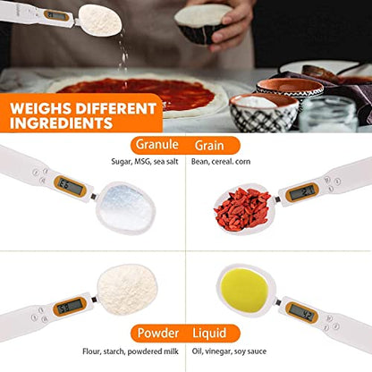 Mabron Electronic Kitchen Digital Food Spoon Scales Accurate Weighing Teaspoon Scale in Grams Oz with LCD Display for Baking Cooking Cake Medicine 500g/0.1g (multicolor