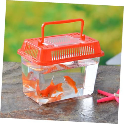 Abaodam Turtle Habitat and Fish Breeding Tank, Sturdy Pp Plastic Transport Box 15x9x11cm, Portable Aquarium for Small Reptiles and Goldfish Housing