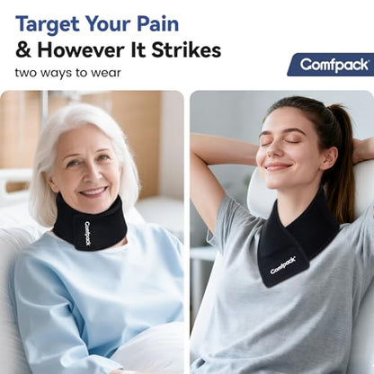 Comfpack Neck Ice Pack Wrap, Flexible Gel Ice Pack for Neck, Wrists, Head